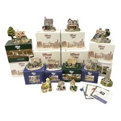 Twelve Lilliput Lane models to include The 1994 Anniversary Cottage Watermeadows, Collector's Club Woodman's Treat, Castle Hill, Huddersfield, Symbol of Membership Kiln Cottage etc, all boxed, eight with deeds