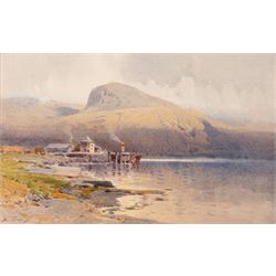 Arthur Tucker (British 1864-1929): 'Ben Nevis from Corpach' and 'Laugharne Castle - Carmarthenshire', two watercolours signed, one titled on the mount, the other titled verso, max 30.5cm x 46cm (2) (unframed)