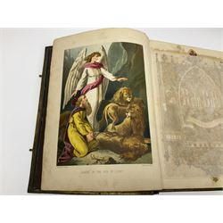 Large leather bound illustrated Holy Bible 'Brown's Self-Interpreting Family Bible, containing the old & new testaments' by the late Rev. John Brown