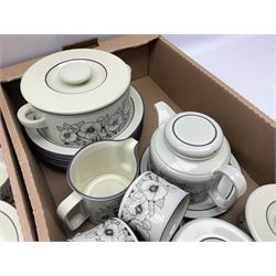 Quantity of Hornsea 'Cornrose' pattern tea and dinner wares, to include teapot, lidded twin handled tureen, storage jars, bowls, dinner plates etc