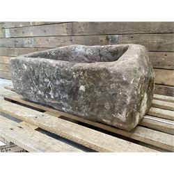 19th century rectangular stone trough 