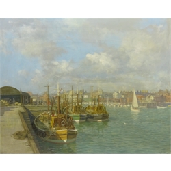  Walter Goodin (British 1907-1992): Bridlington Harbour, oil on board signed 60cm x 75cm  DDS - Artist's resale rights may apply to this lot     