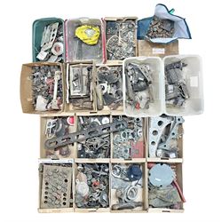 Larger collection of metal salvage, including plane parts, various military items, clay pigeon shooter and similar  