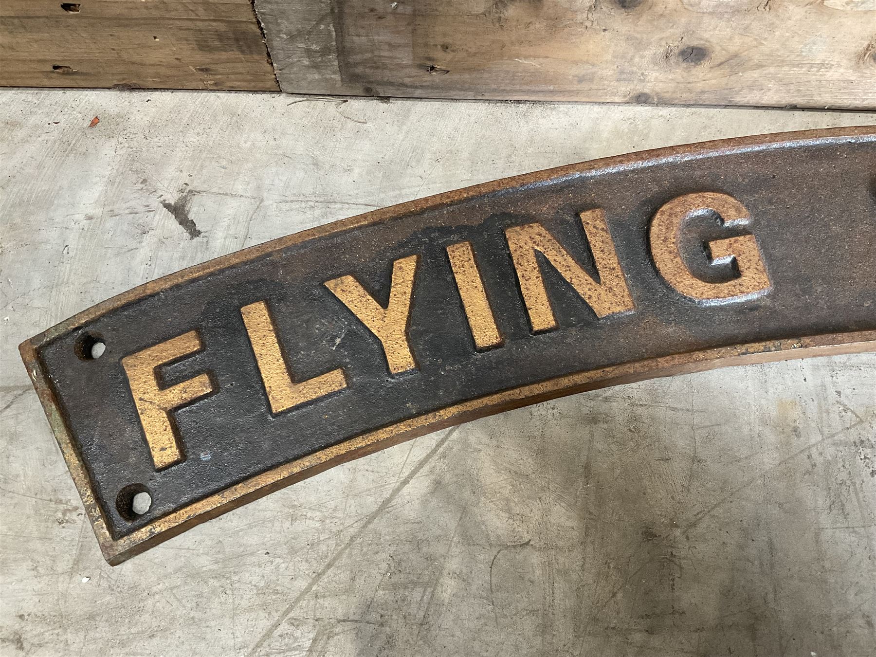 ‘Flying Scotsman’ reproduction cast iron railway sign