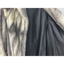 1980s Kohinoor mink 3/4 length coat, with embroidered floral lining, retailed by Ross Furriers Ltd, L112cm