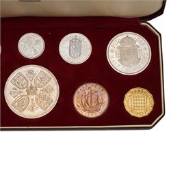 Queen Elizabeth II 1953 proof ten coin set, crown to farthing, in original case