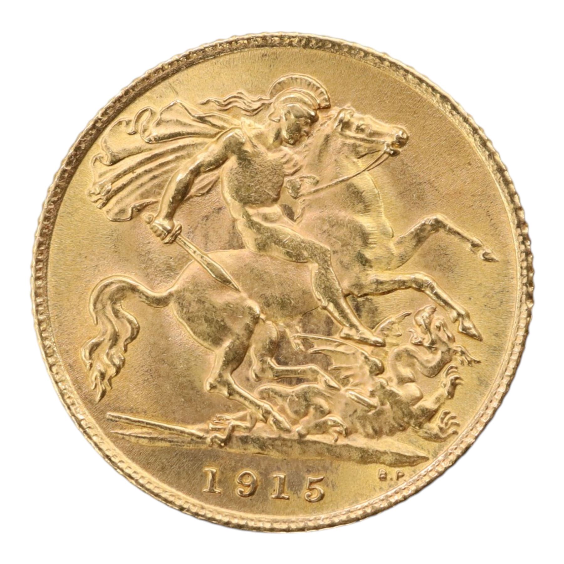 King George V 1915 gold half sovereign coin