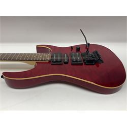 Maverick HSH rock guitar with Floyd Rose tremolo, L100cm overall; in soft carrying case.