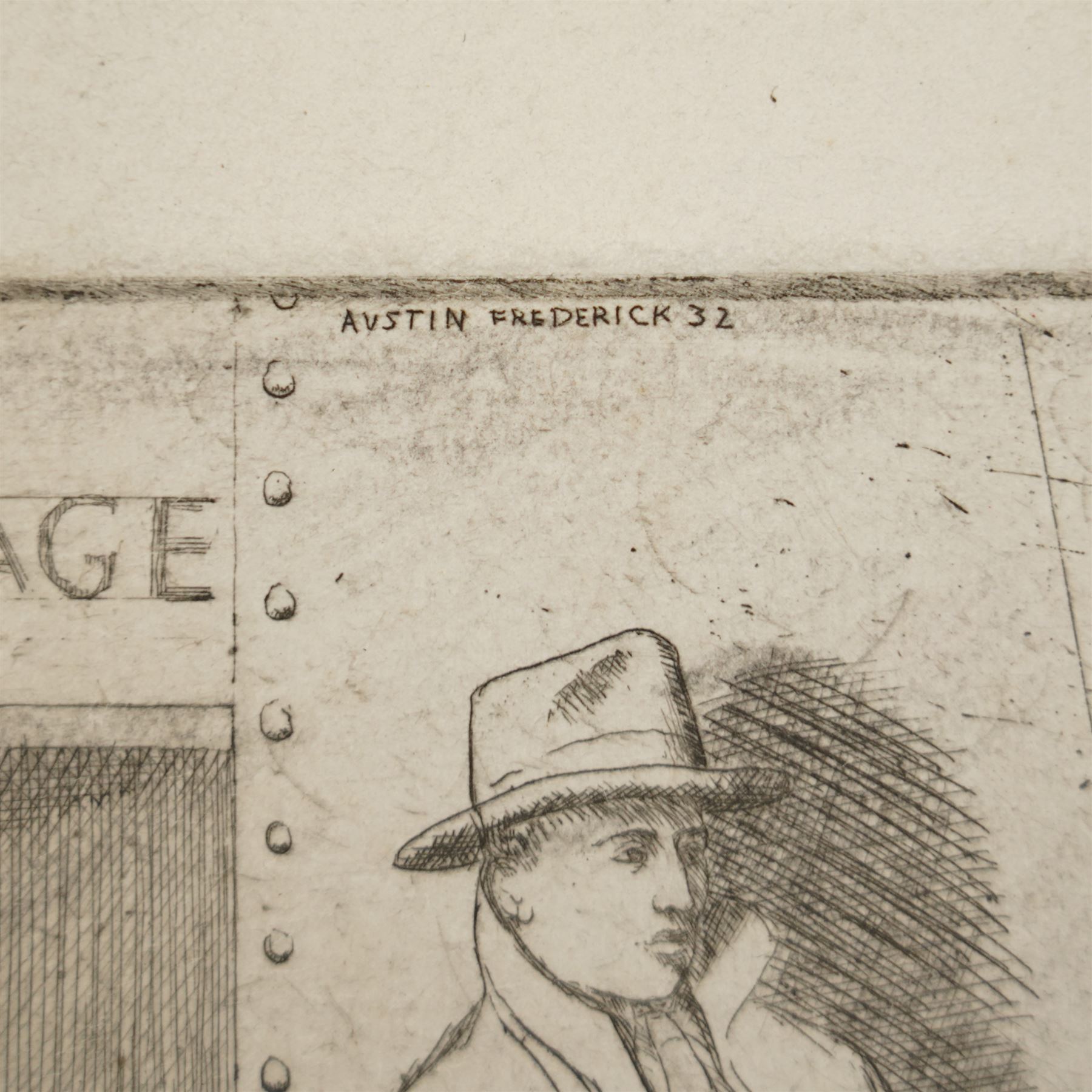 Frederick George Austin (British 1902-1990): The Despairing Voyage, first state drypoint etching signed and dated '32 in the plate 19cm x 23cm (unframed) 
Provenance: direct from the granddaughter of the artist