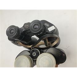 Ten cased pairs of binoculars, to include Ross London Steplux 7x50, Ross Solaross 16x60, Crescent zoom 7x- 12x50, Hilkinson 20x60,  Ross Stepnada 7x30,  Philo 10x50 etc