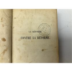 Histoire De Saint Bernard Et De Son Siecle par Le R.P. Marie-Theodore Ratisbonne. 1864 Paris. Two volumes; Nouveau Commentaire Litteral, Critique Et Theologique. 1854 Paris. Nine volumes; and Oeuvres De M. Audin. 1845/7 Paris. Eight volumes. All with leather bindings (19)