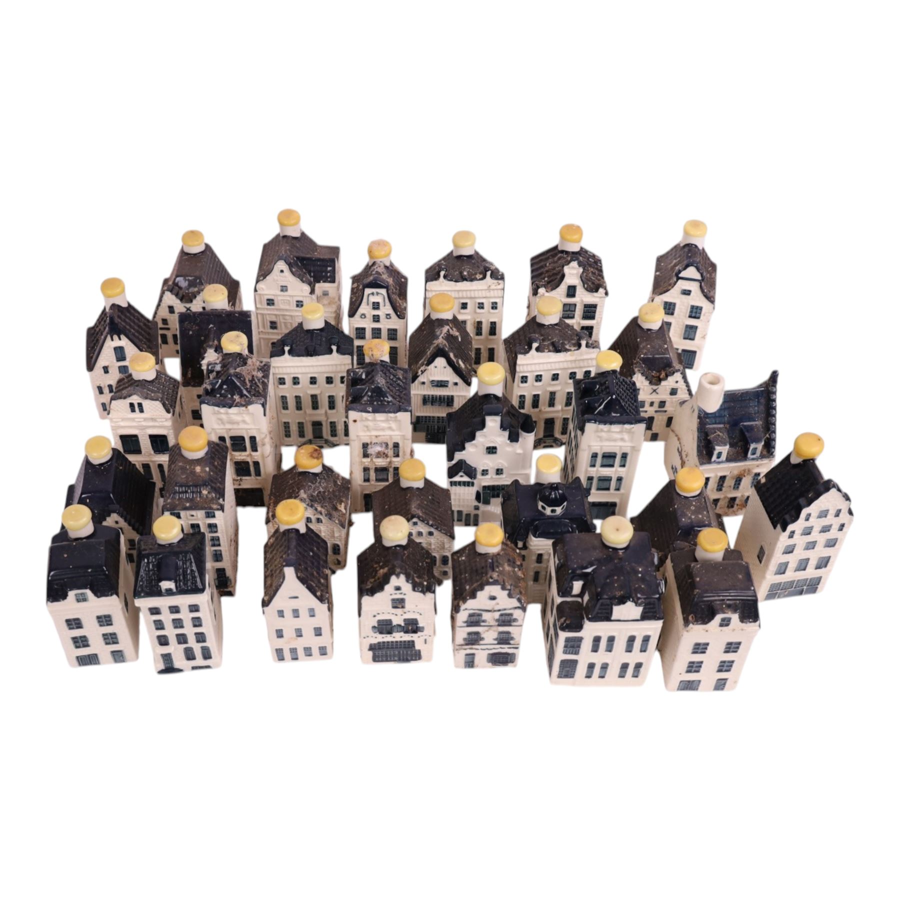 Blue Delft's KLM Airlines, Bols decanters, approximately one hundred, shaped as Dutch houses   