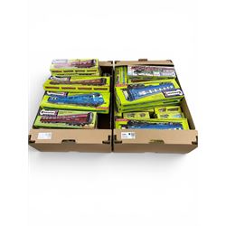 Large collection of Kitmaster scale model locomotives and carriages including Midland Pull...