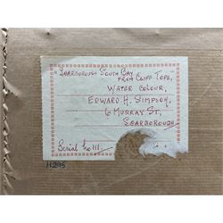 Edward H Simpson (British 1901-1989): 'Scarborough South Bay from Cliff Tops', watercolour signed, titled on label verso 35cm x 53cm;Tom S Hoy (British 20th century): Deck Chairs by the Ocean Room, Scarborough Spa, oil on board signed 30cm x 45cm; T Crawford (20th century): Steam and Sail Vessels, oil on board signed 40cm x 50cm (3)