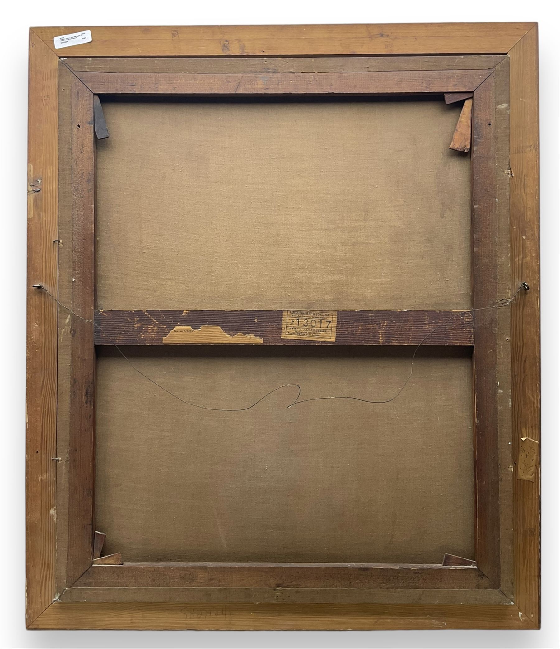 Isaac Michael Cohen (Australian 1884-1951): Portrait of Smiling Girl with Red Scarf, oil on canvas signed with monogram, with James Bourlet & Sons label verso 76cm x 63cm 