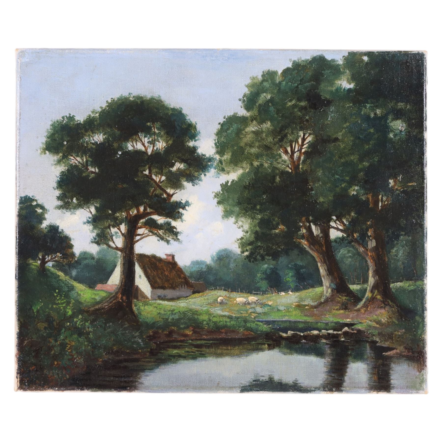 W G Tennie (19th/20th century): 'Sannox Glen Arran', oil on canvas laid on board signed and titled 34cm x 52cm; three other river landscape oils (4)