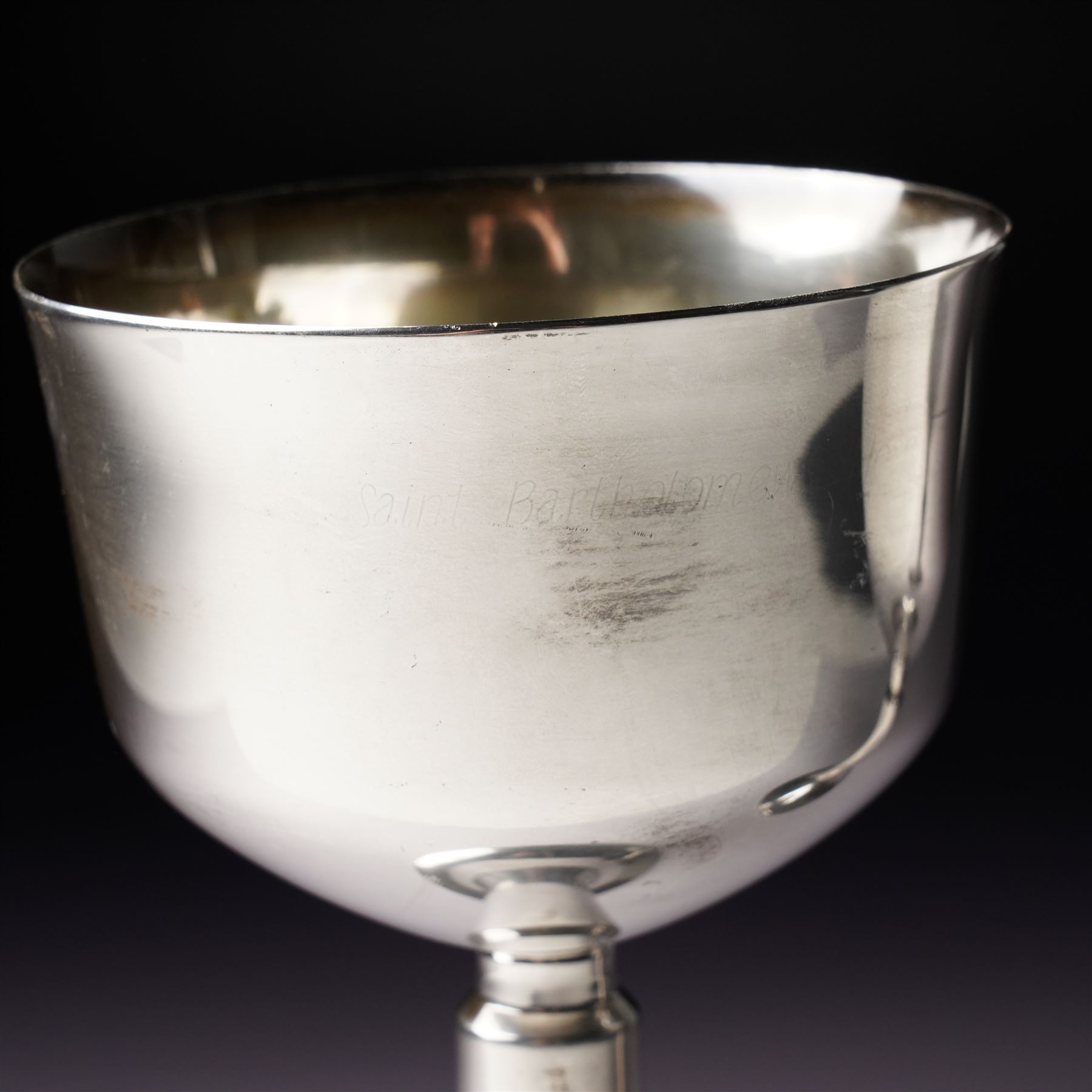Pair of silver goblets on spreading stems and circular foot H14cm Sheffield 1972