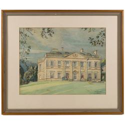 Carl Herman (Scarborough 1887-1955): Hackness Hall, watercolour signed and dated 1946, 30cm x 39cm