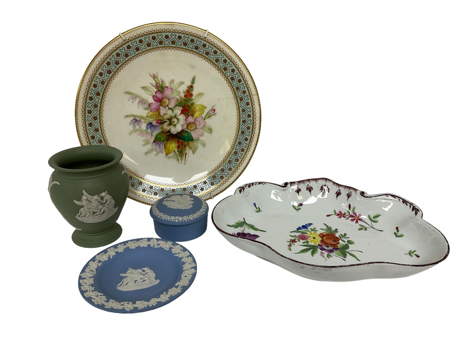 Victorian Royal Worcester plate, foliate painted within pale