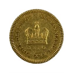 George III 1810 gold one third of a guinea coin