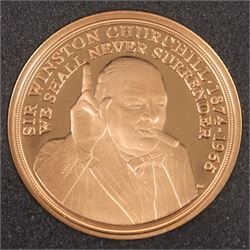 Queen Elizabeth II Gibraltar 2020 'The Greatest Briton' three coin sovereign set, full to quarter sovereign, issued by The London Mint Office, cased with certificate