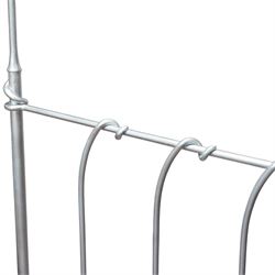 And So To Bed - 'Squigalina' silvered metal framed 5ft king size four poster bed, the tubular chrome posters in scrolling foliate form, over a shaped and scroll-topped metal spindle headboard and footboard