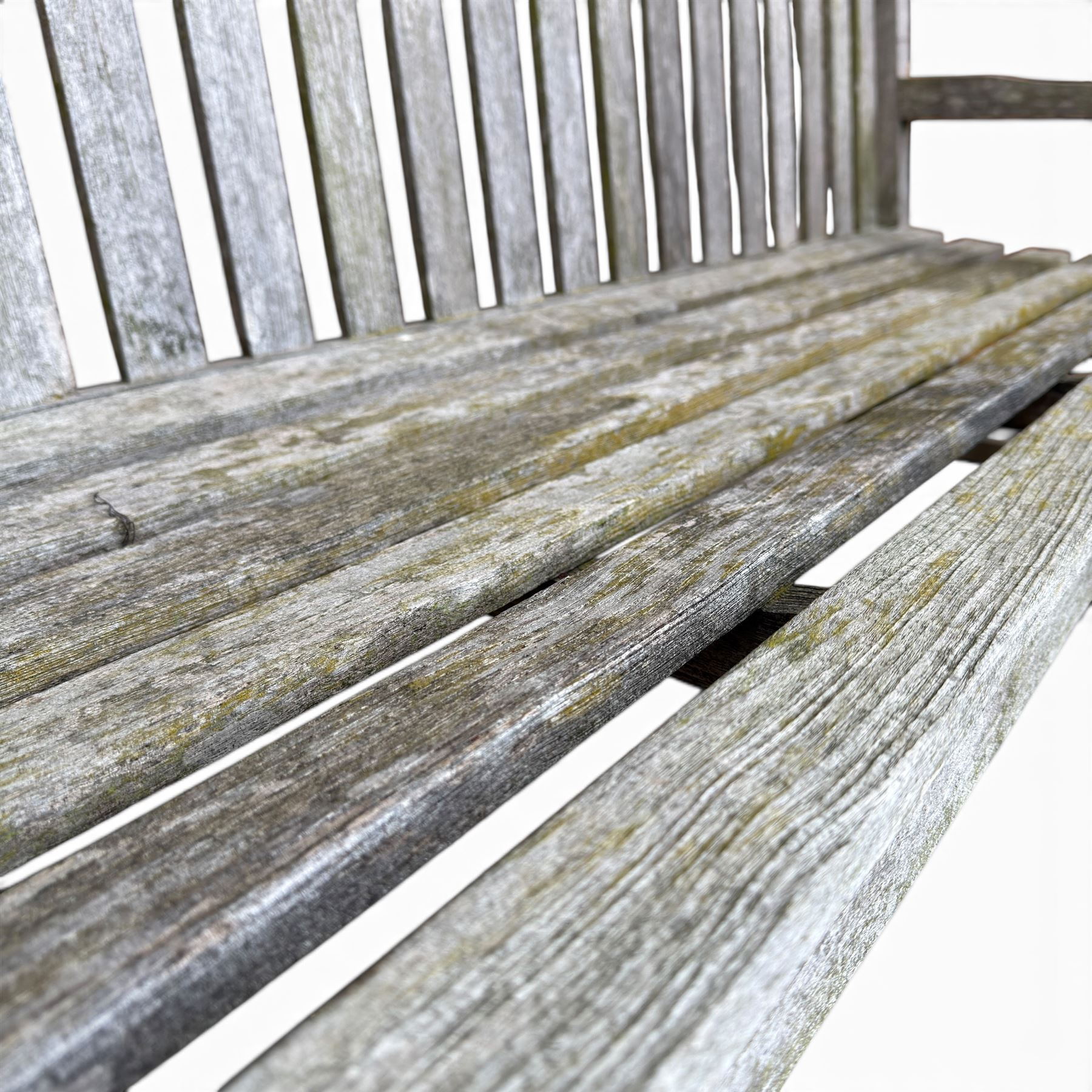 Plantation Teak garden bench, rail back from with slatted seat