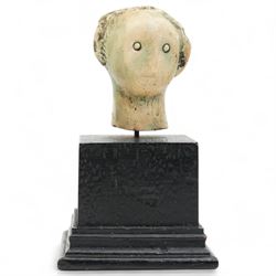 After Henry Moore (British 1898-1986): 'Head', plaster maquette sculpture, base marked with affixed catalogue label inscribed 'Head: 1957 Archive 0052852', W6.5cm H11cm
