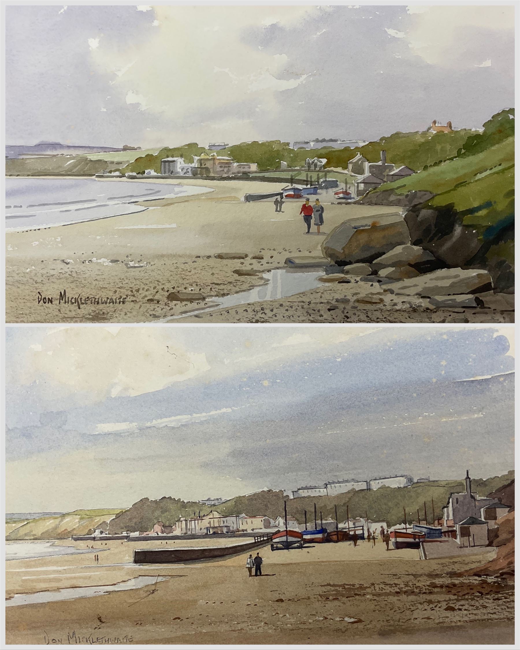 Don Micklethwaite (British 1936-): Coble Landing Filey, pair watercolours signed 23cm x 30cm (2)