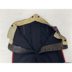 York and Lancaster Regimental mess uniform of jacket and trousers; together with Royal Artillery peaked cap