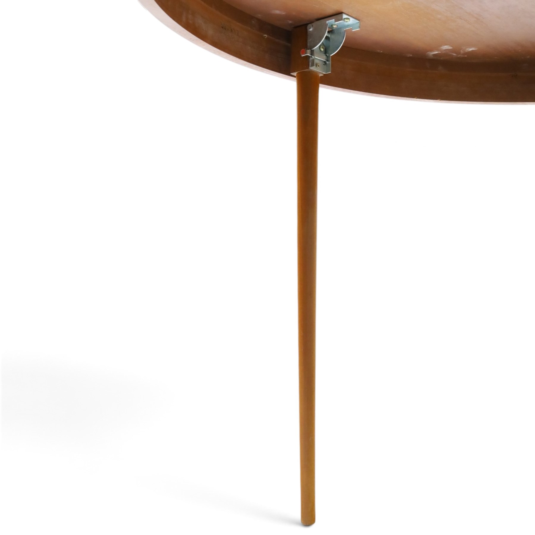 Barker & Stonehouse - cherrywood oval extending dining table and four upholstered chairs, the table with additional leaf extended to cm, raised on a turned column above swept supports, the chairs with brown upholstery and multi-coloured geometric design