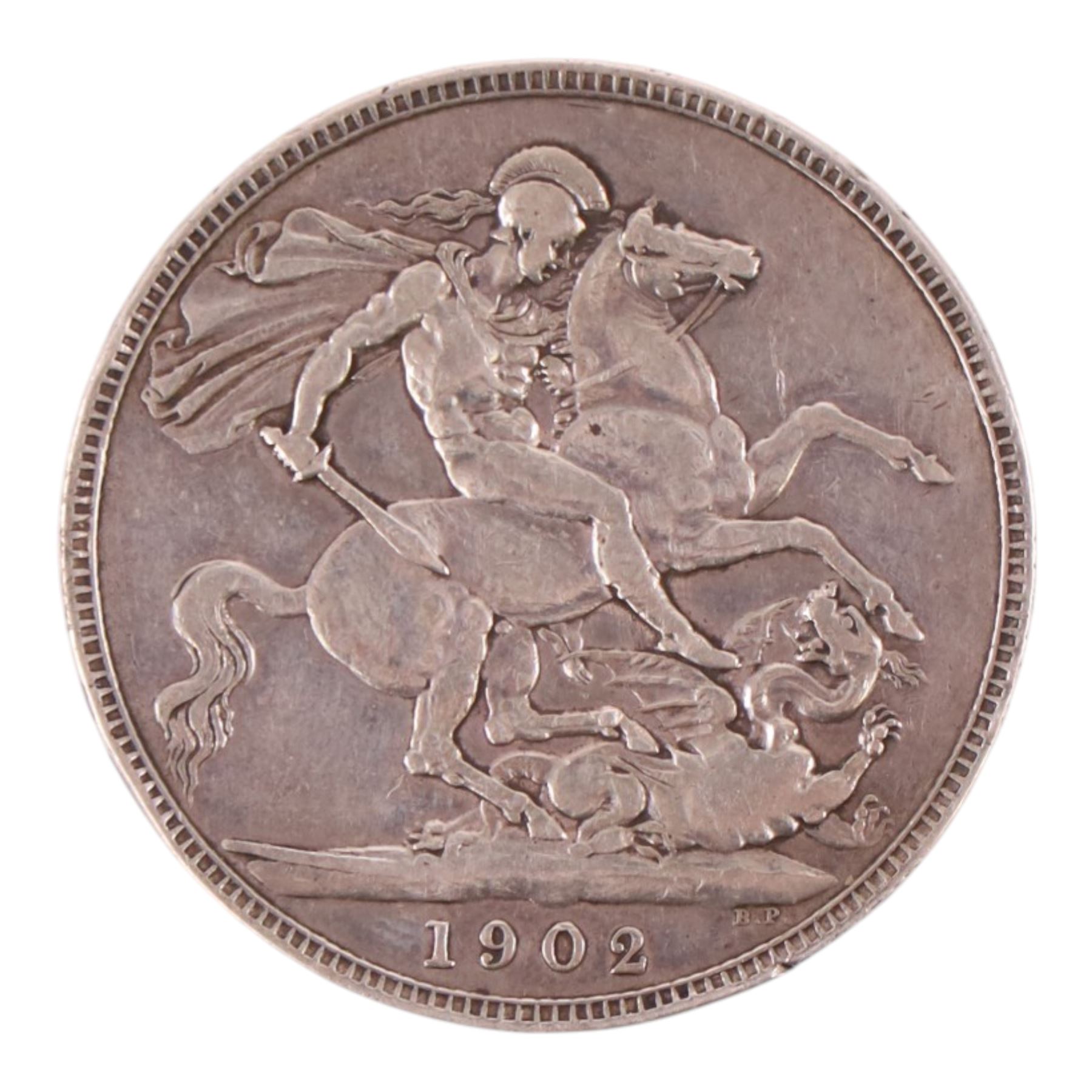 King Edward VII 1902 silver one crown coin