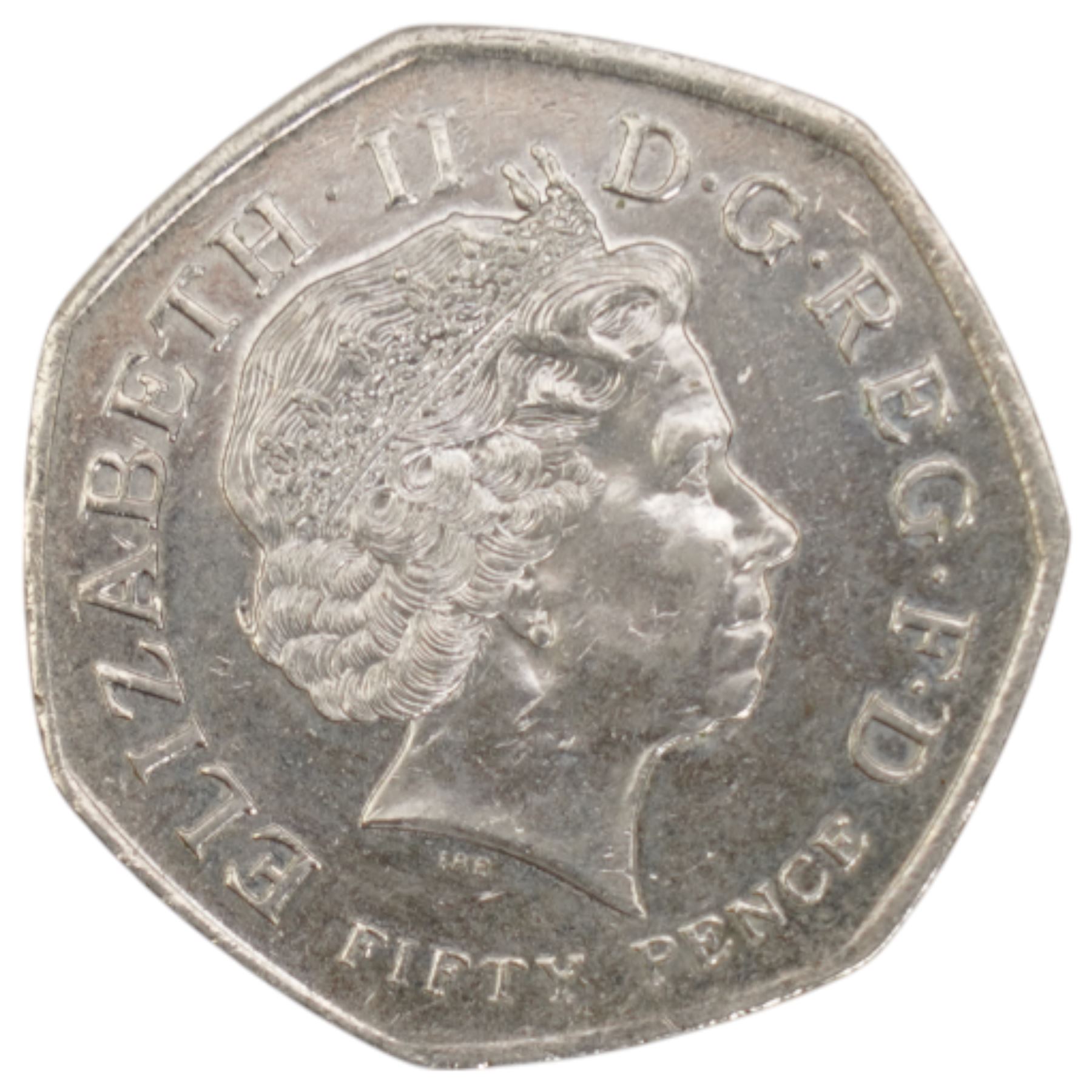 Queen Elizabeth II 2009 Kew Gardens fifty pence coin, from circulation