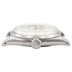 Rolex Oyster Precision gentleman's stainless steel manual wind wristwatch circa 1956, Ref. 6422, serial No. 201093, 17 jewel movement, white dial with silvered baton hour markers