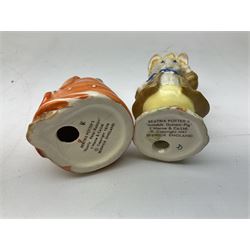 Nine Beswick Beatrix Potter figures, comprising Tabitha Twitchett, Appley Dapply, Tom Kitten Tailor of Gloucester, Ribby, Hunca Munca, Amiable guinea-pig, Miss Moppet and Poorly Peter rabbit,  all with printed mark beneath 