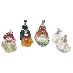 Royal Doulton Peggy Davies collection figures including Cherie HN2341, Debbie HN2400 and Royal Doulton miniature figures, Kirsty HN3213, Sunday Best HN3218, Sara HN3219, Ninette HN3215, Buttercup HN3908 and Fragrance HN3220.