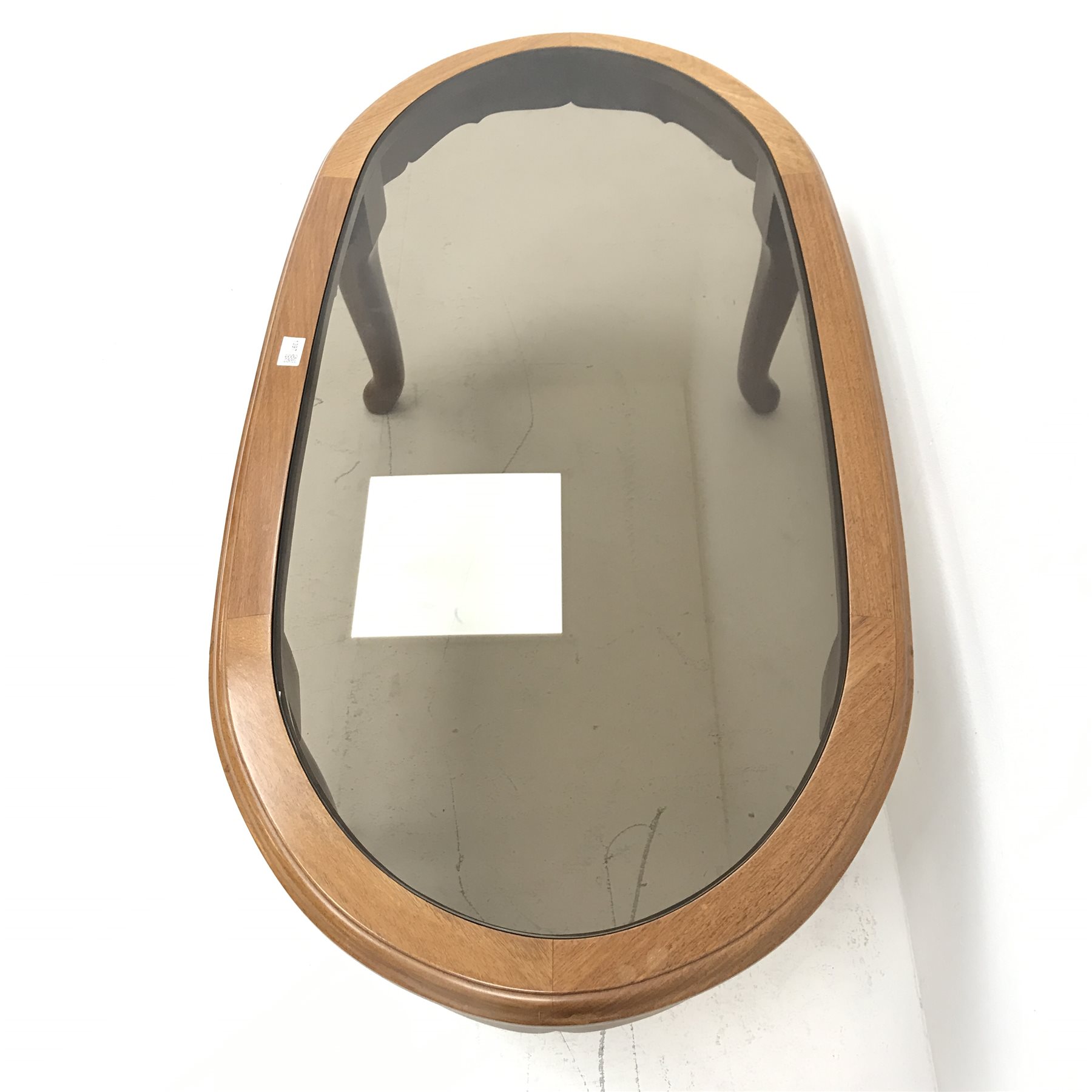 Chinese rosewood coffee table with inset glass top, cabriole legs