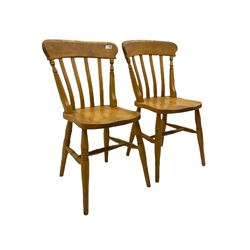 Two beech farmhouse chairs