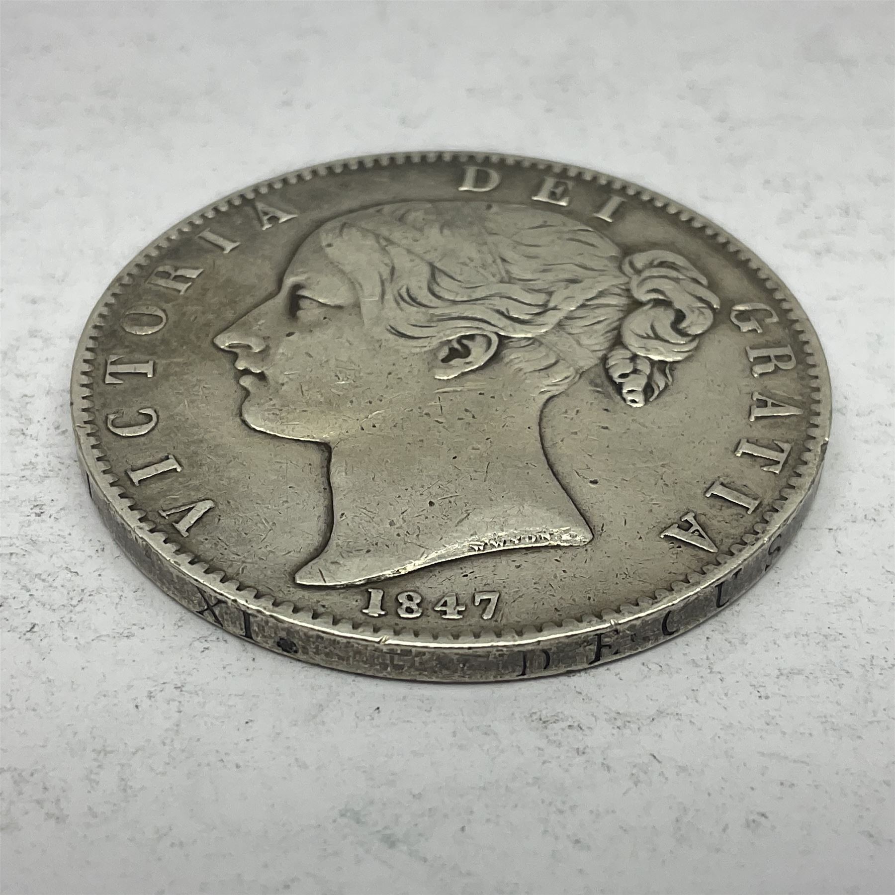 Queen Victoria 1847 silver crown coin
