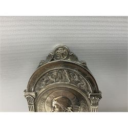 Small American silver plated font, stamped verso Gorham Co, H15cm
