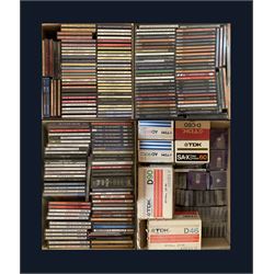 A large collection of Jazz and Classical CD's including Bing Crosby, Duke Ellington, 'The Great Composers' set, together with various cassettes and minidisc's in four boxes 