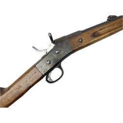 19th century Swedish Remington 8 by 58mm rolling block single action sporting rifle, dated 1888, with 82.5cm barrel marked with a Swedish crown and J.B. G.M., serial no.9775, L124cm FIREARMS CERTIFICATE REQUIRED OR RFD