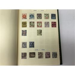 Queen Victoria and later stamps, mostly Great British,  including penny lilacs, half penny bantams, penny reds, two penny blues, King George V mint half crown seahorses, used seahorses etc, housed in various albums, stockbooks and on pages, in one box
