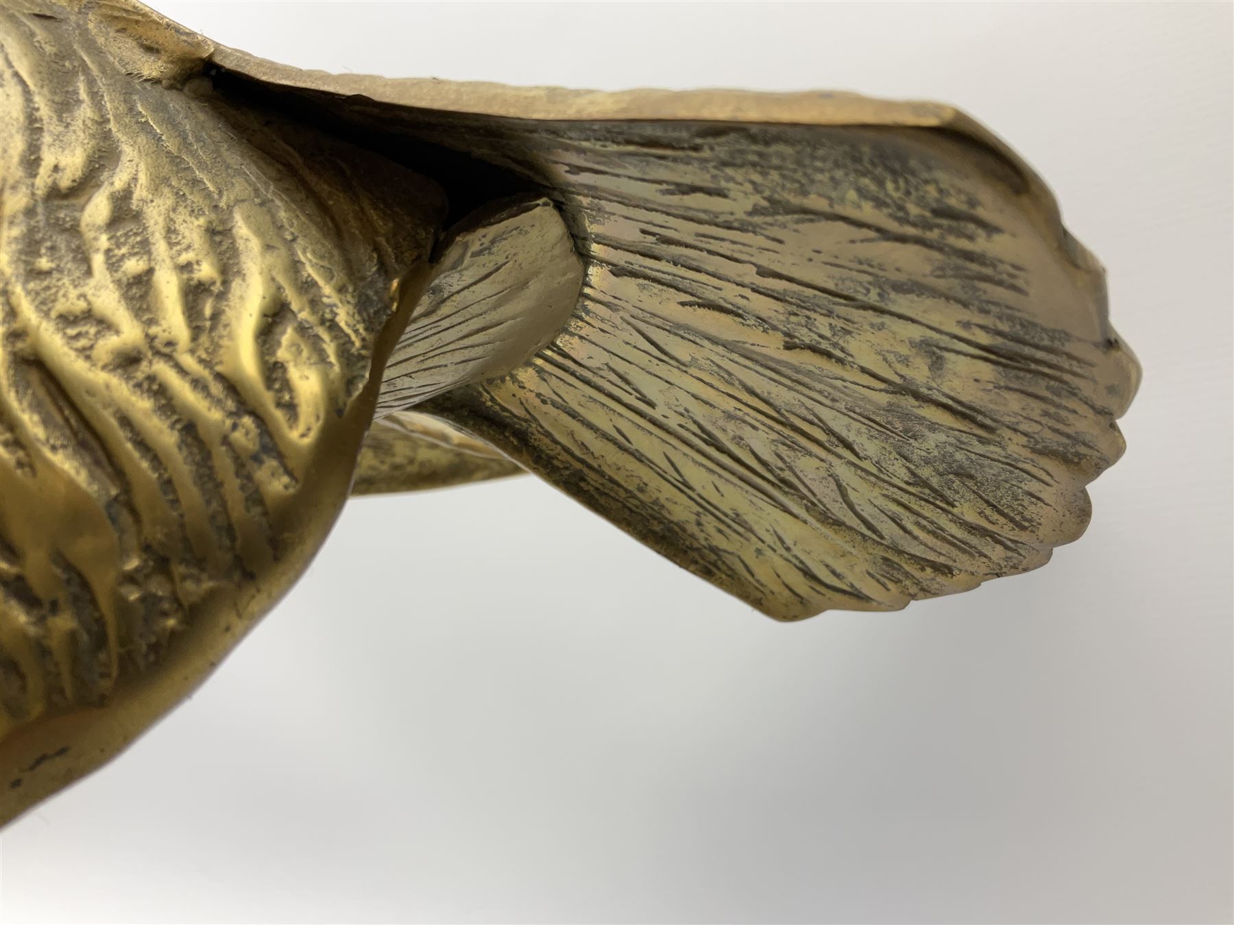 Large brass figure of an eagle on a branch, H51.5cm