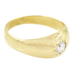 19th / early 20th century 18ct gold diamond ring, single old cut diamond of approx 0.30 carat, in a gypsy star design setting