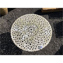 Painted aluminium circular garden coffee table - THIS LOT IS TO BE COLLECTED BY APPOINTMENT FROM DUGGLEBY STORAGE, GREAT HILL, EASTFIELD, SCARBOROUGH, YO11 3TX