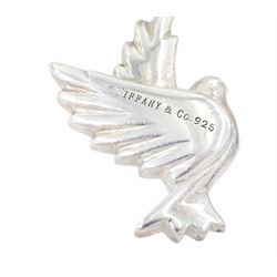 Tiffany & Co two pairs of silver stud earrings including pendant dove earrings designed by Paloma Picasso and heart earrings designed by Elsa Peretti