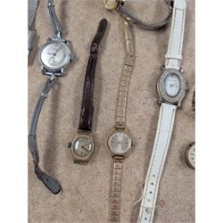 Collection of wristwatches, including ladies 9ct gold cased Avia 15 jewels wristwatch on plated strap, gentleman's Seiko 5 wristwatch etc
