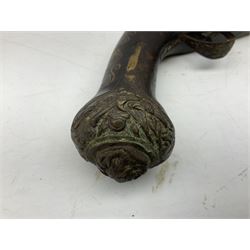 REGISTERED FIREARMS DEALERS ONLY - Reproduction flintlock pistol, the full walnut stock with brass filigree inlay and mounts and skull crusher butt L46cm; no visible proof marks - Disposed 25.06.25 - Notified 24.07.25