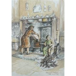 After Margaret Clarkson (British 1941-): 'Wash With Mother' 'Porridge Again' and 'Shoe Shine Boy', three limited edition colour prints signed and numbered together with two more framed prints after the artist each comprising of five limited edition signed colour prints max 28cm x 38cm (5)